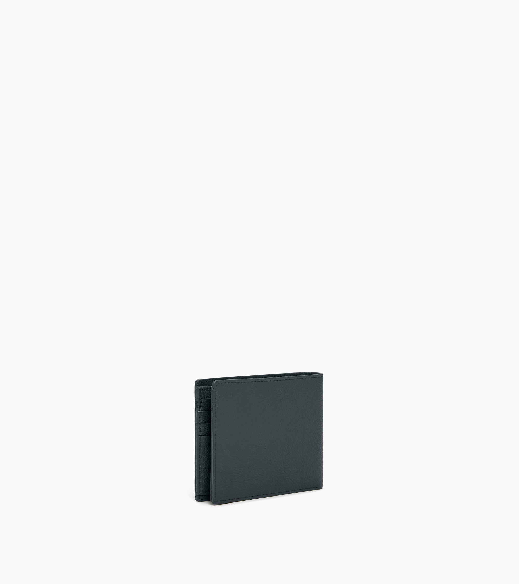 Lucien two-fold wallet with flap in grained leather