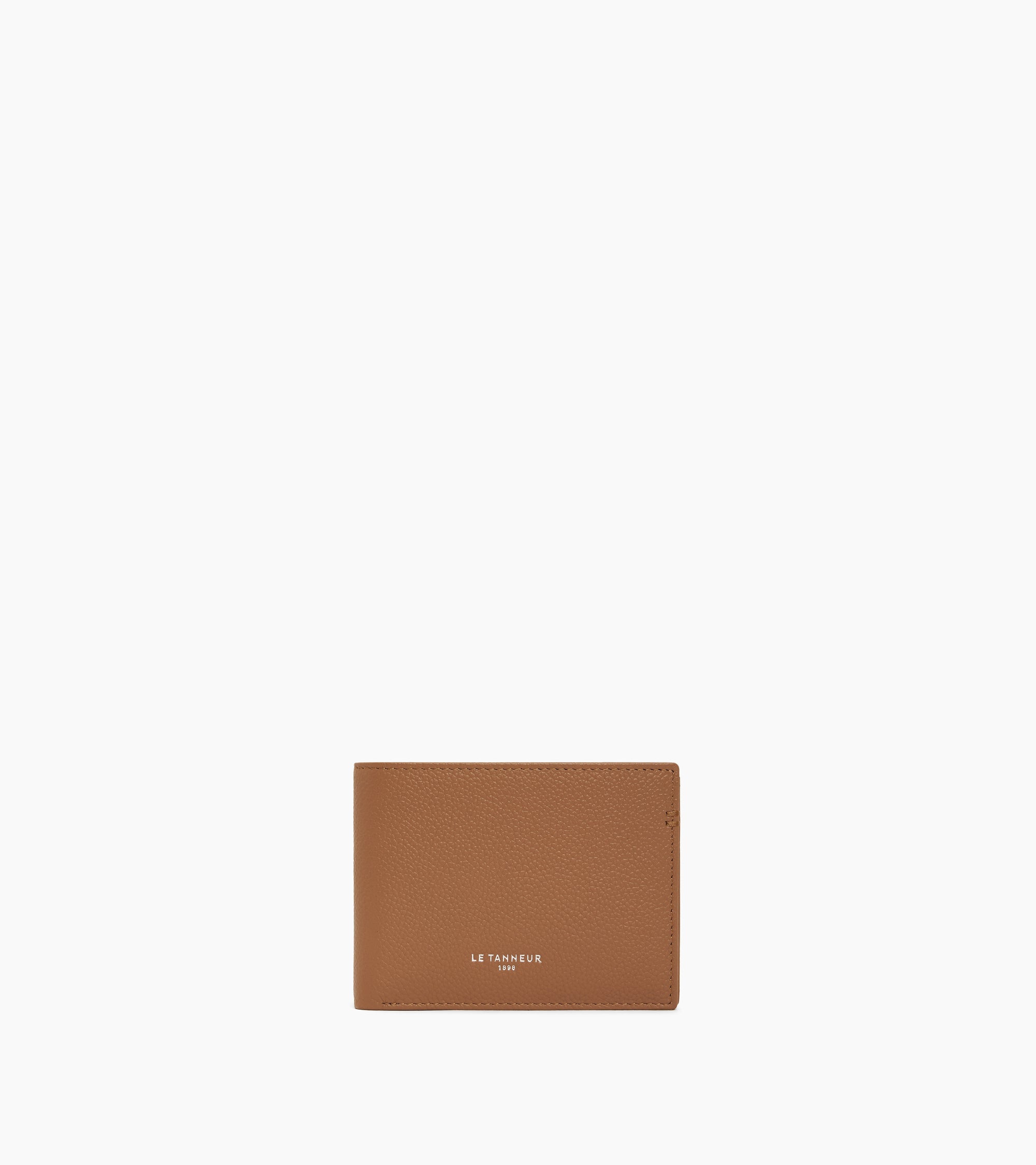 Lucien two-fold wallet with flap in grained leather
