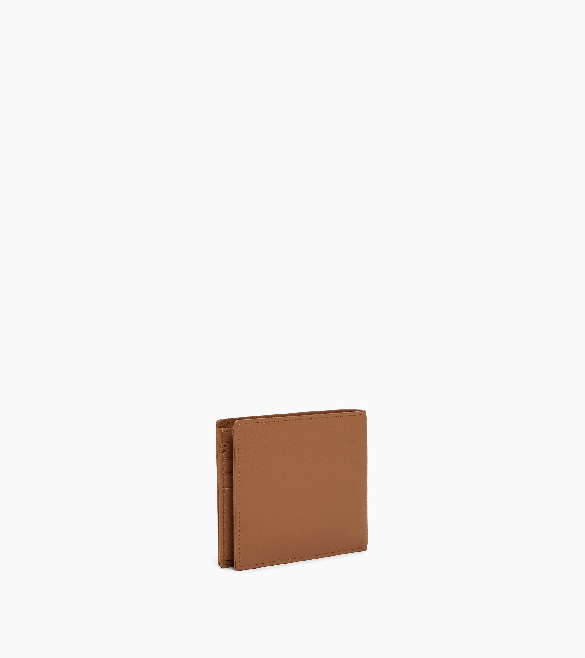 Lucien two-fold wallet with flap in grained leather