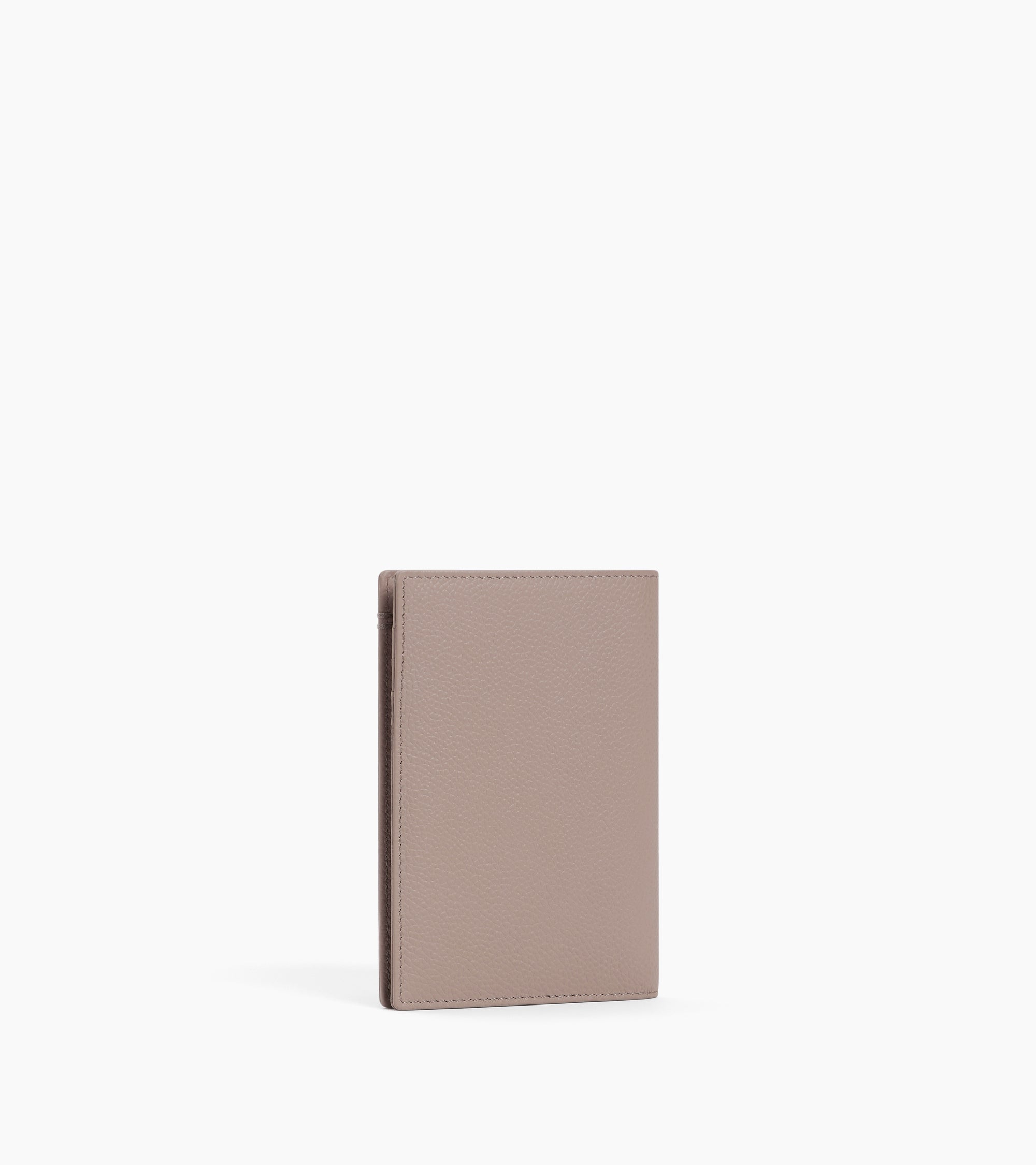 Passport holder in grained leather