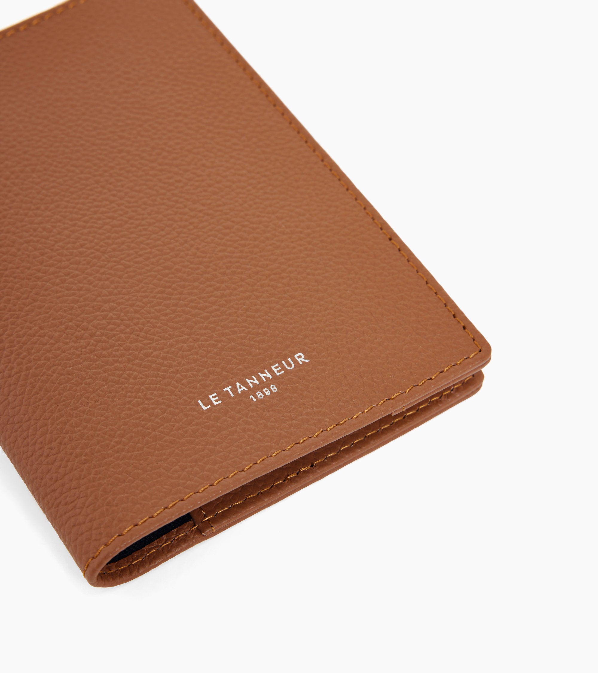 Grained leather passport holder