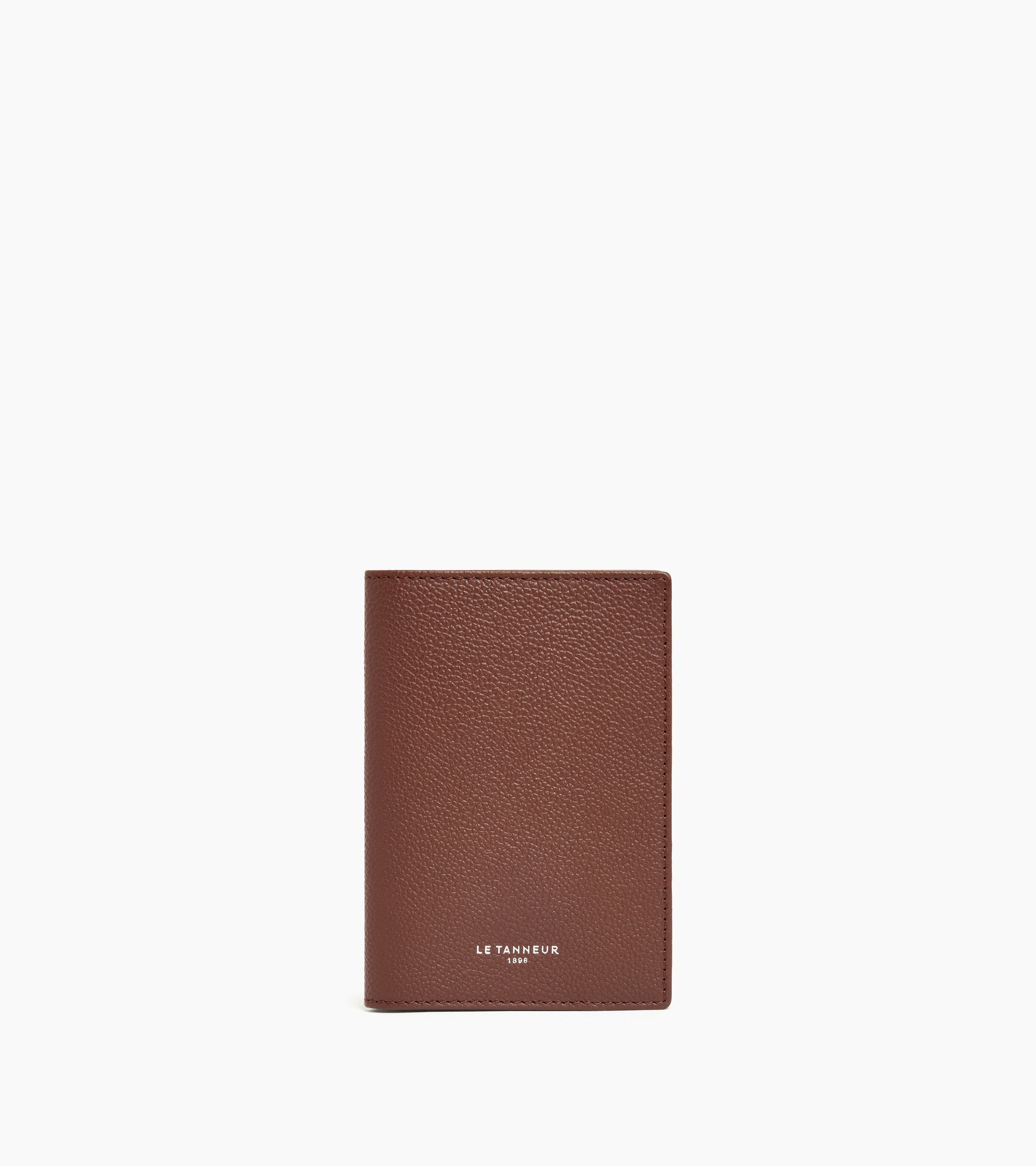 Grained leather passport holder