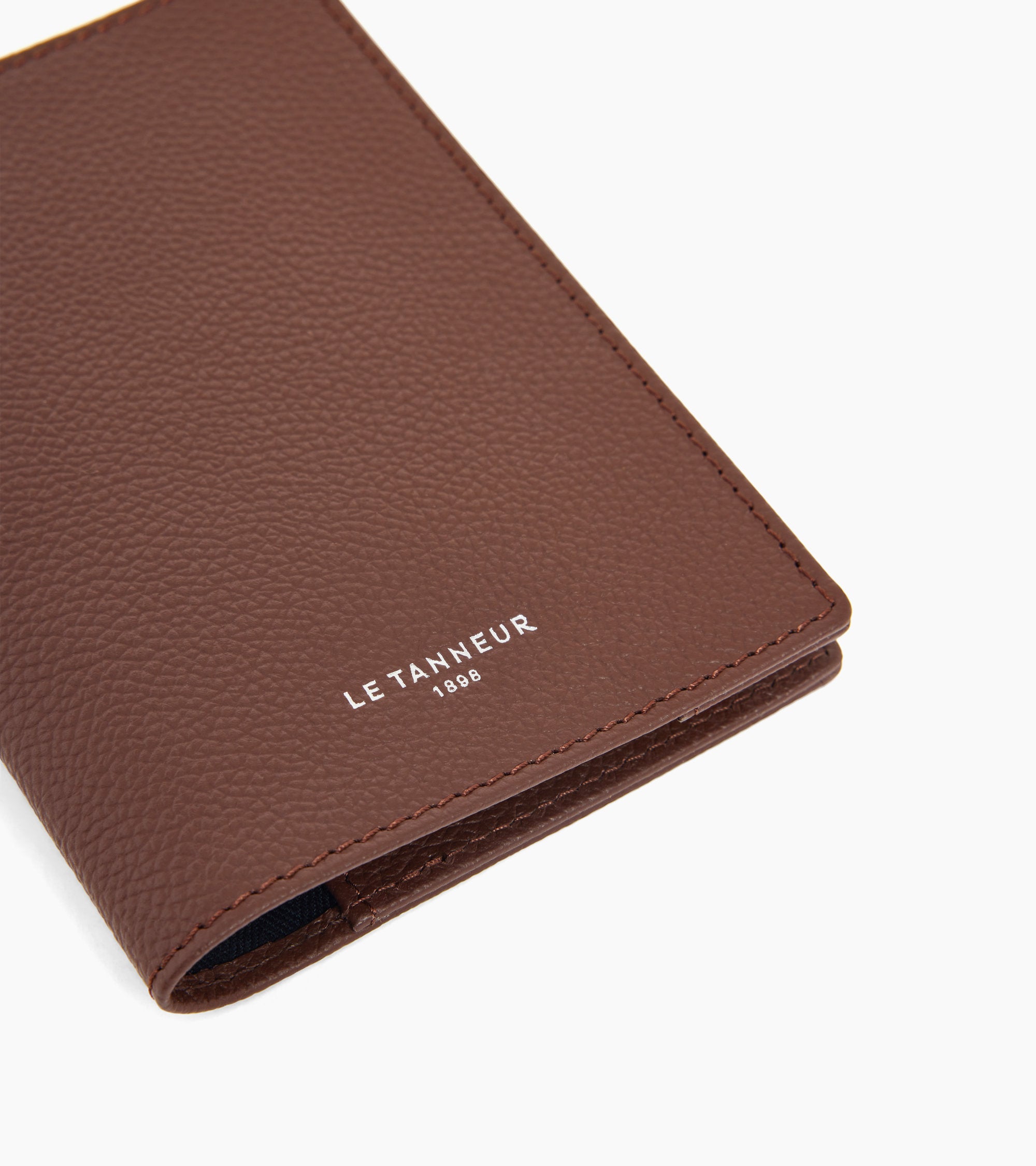 Grained leather passport holder