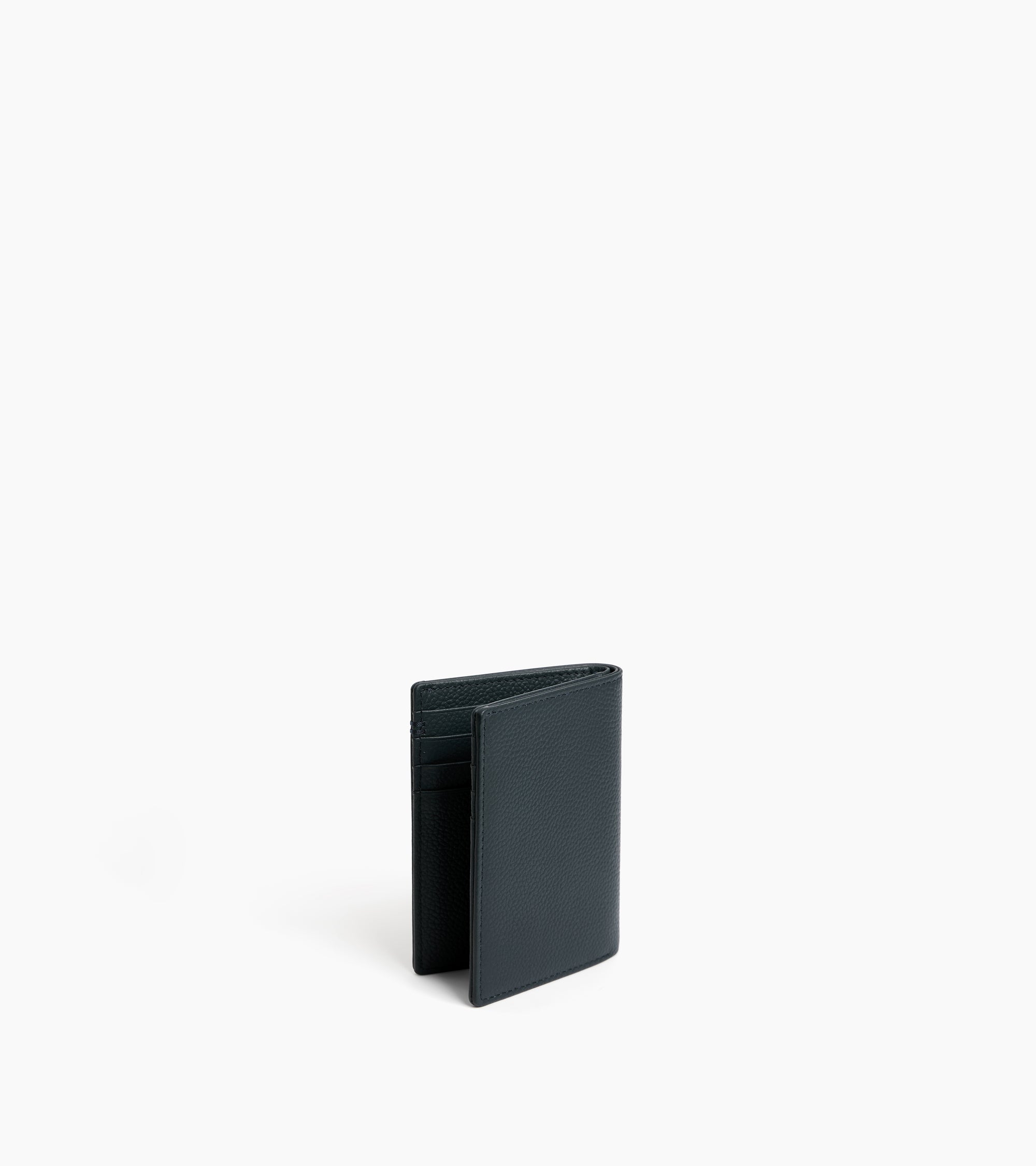 Lucien small card holder in grained leather