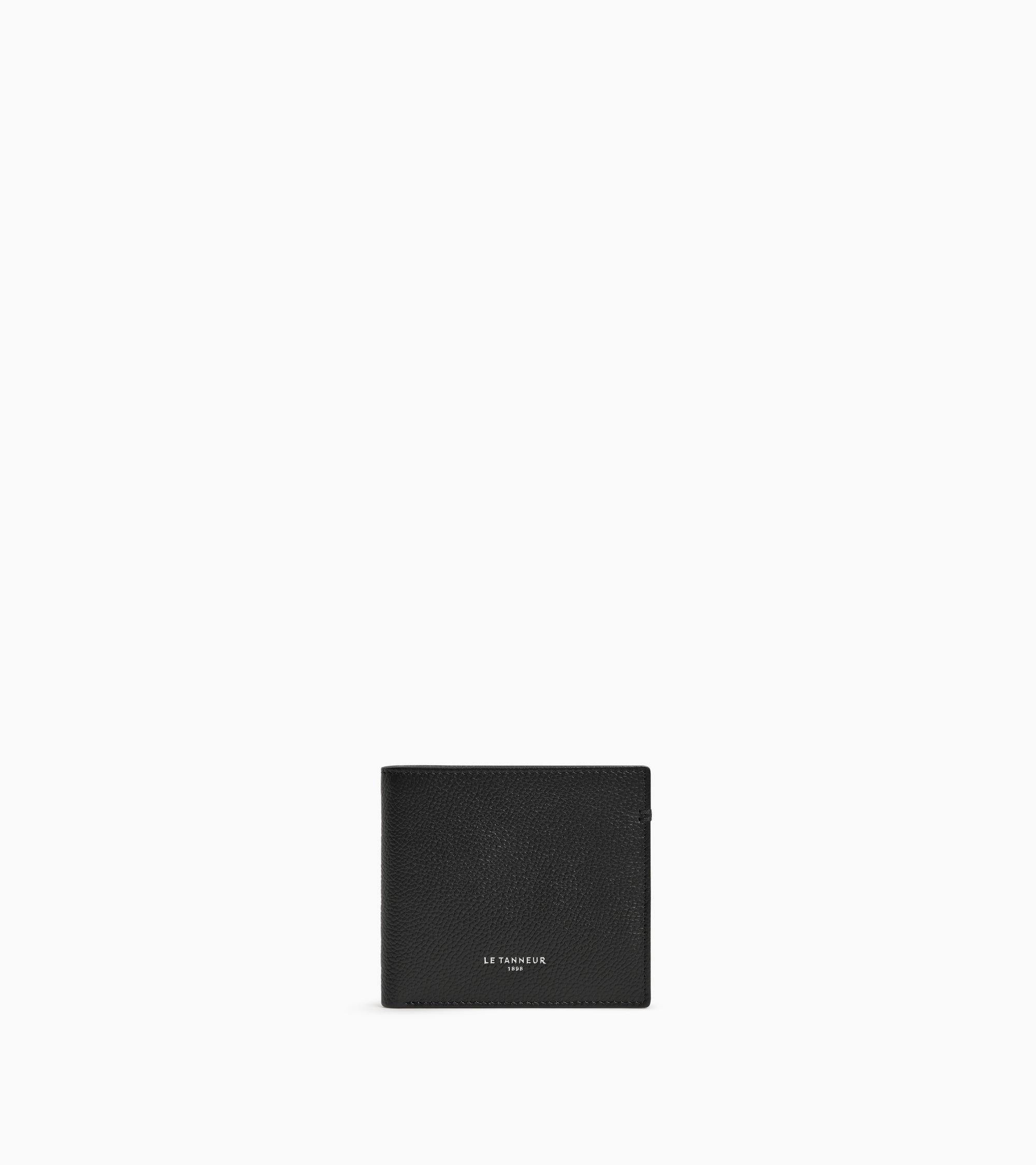 Lucien horizontal card holder in grained leather