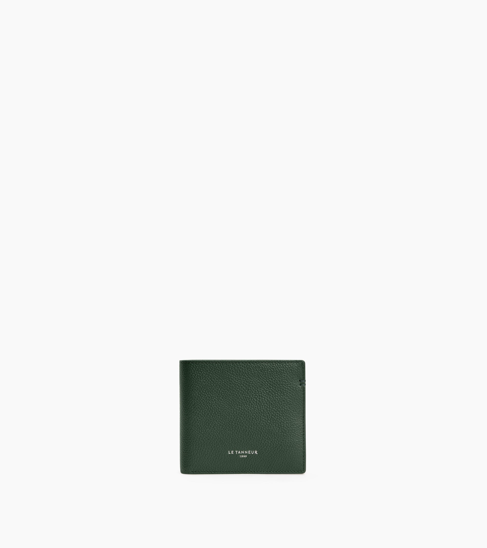 Lucien horizontal card holder in grained leather