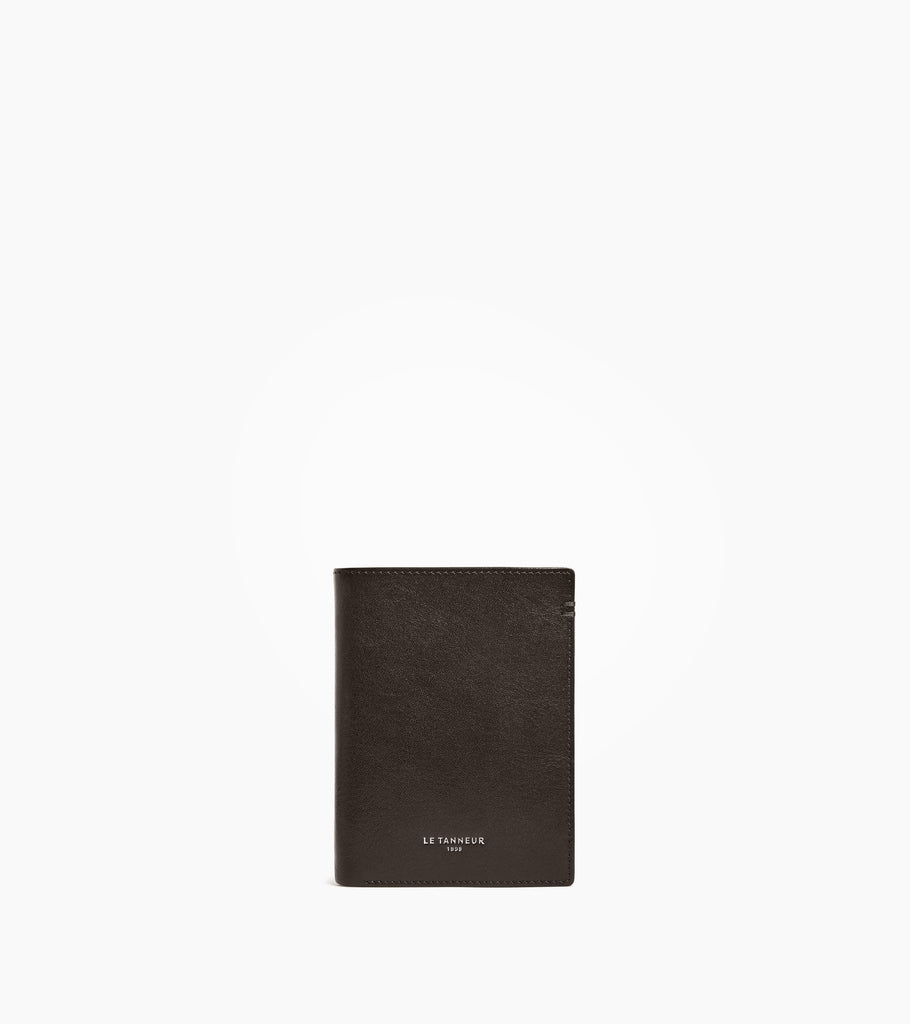 Lucien vertical zipped wallet in oiled leather