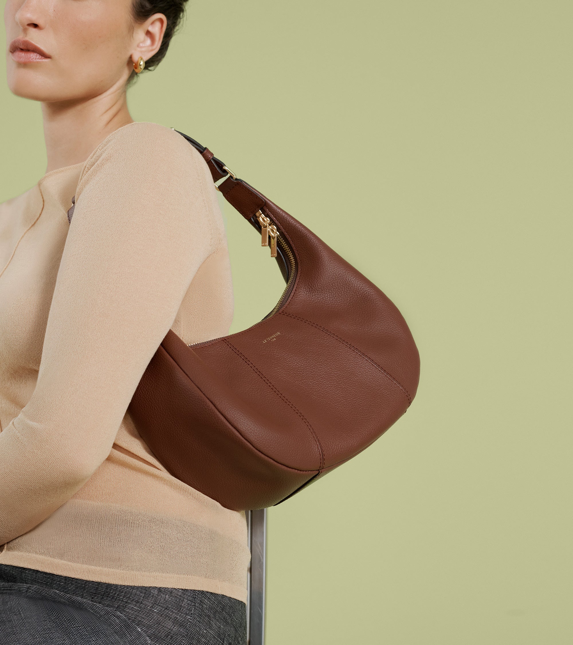 Juliette small, grained leather hobo bag