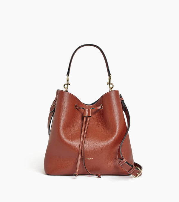 Louise large bucket bag in grained leather