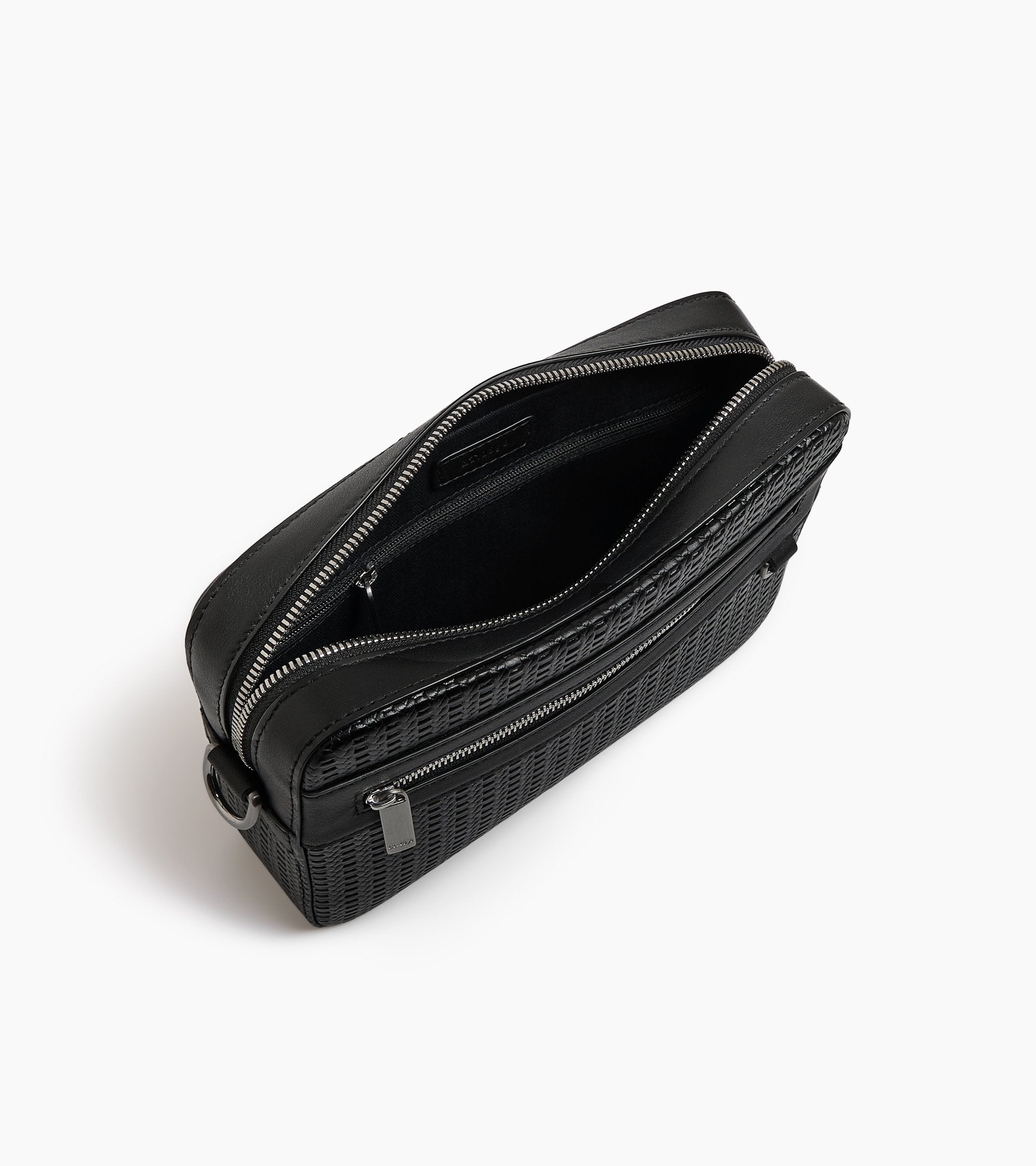 Emile small satchel in embossed and smooth leather