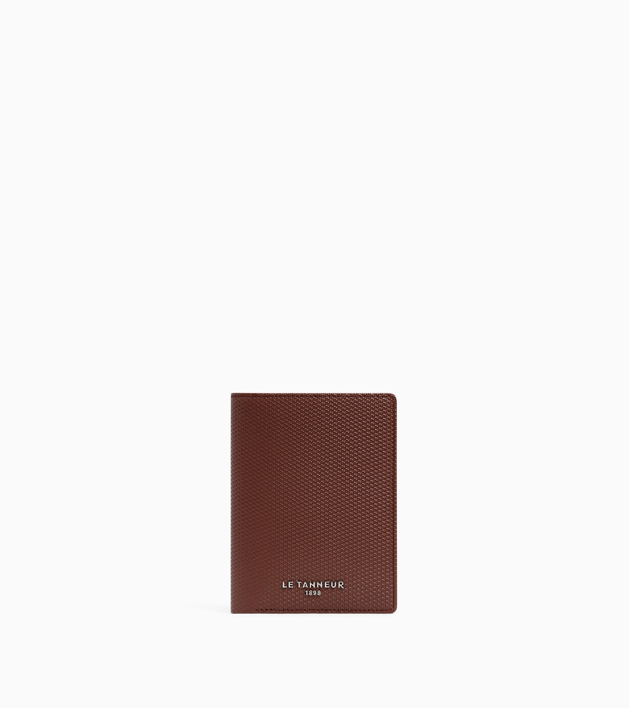 Emile vertical wallet in signature T leather