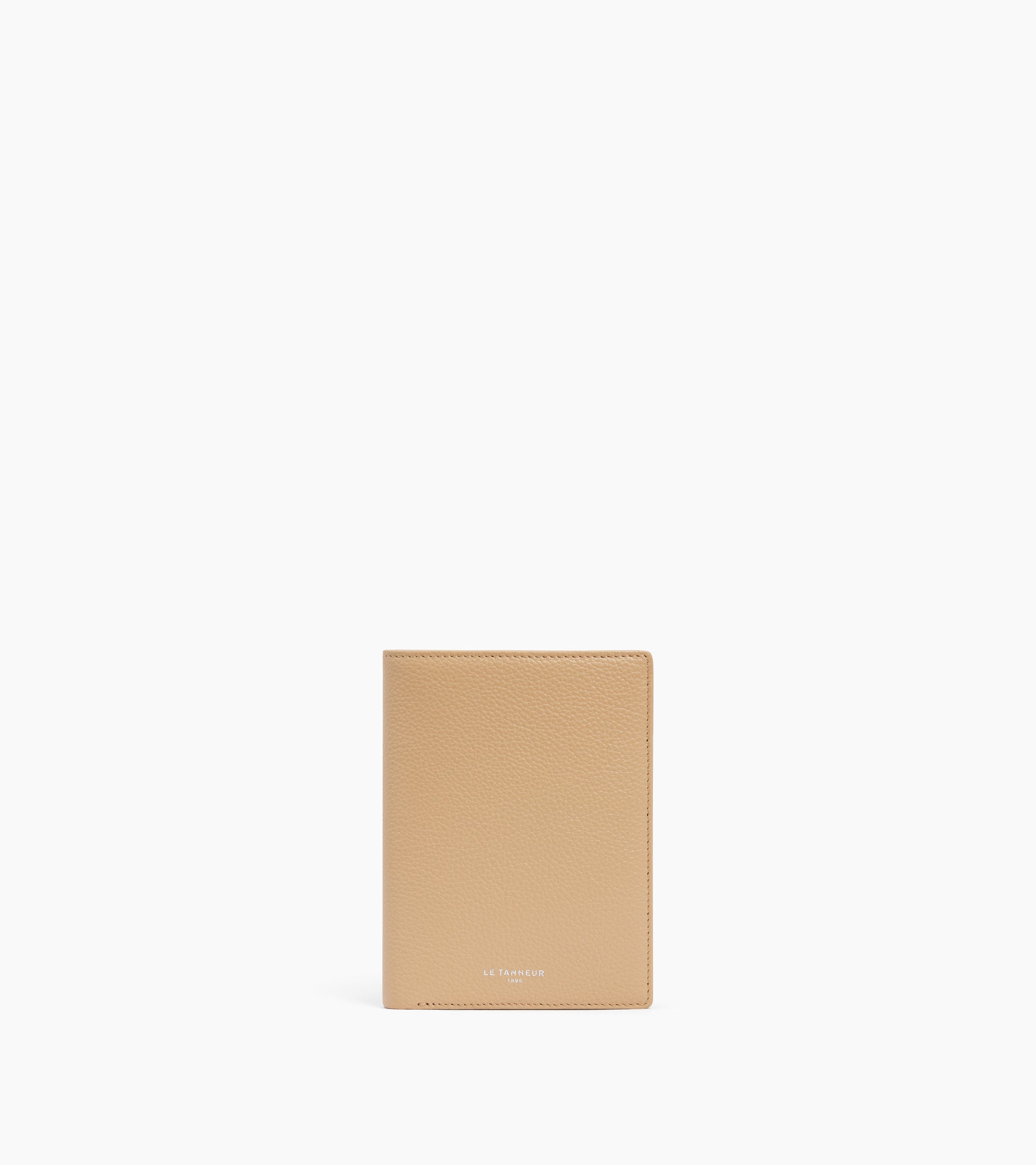 Emile zipped vertical wallet in grained leather