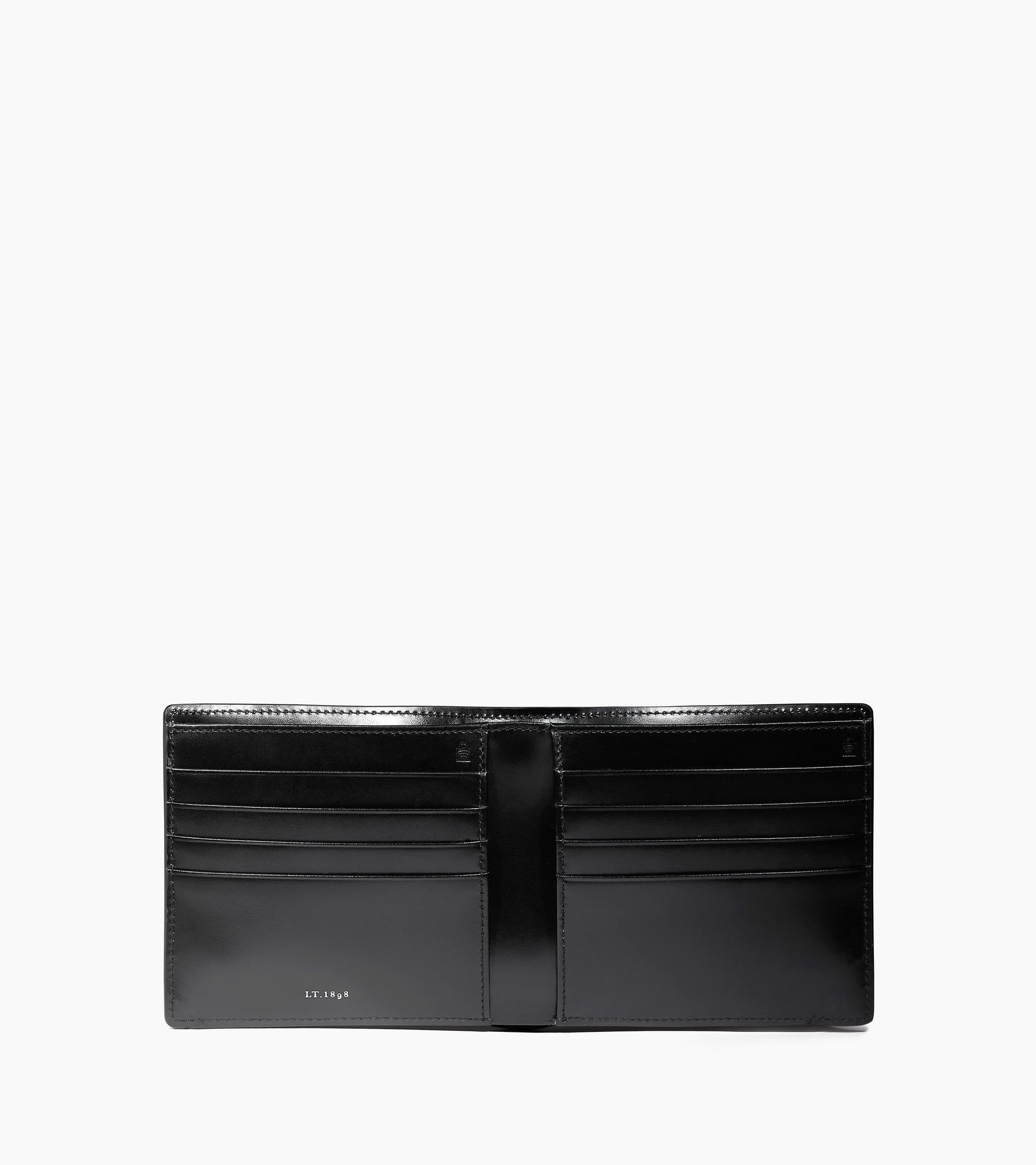 Emile smooth leather box-effect card holder with a pocket for banknotes