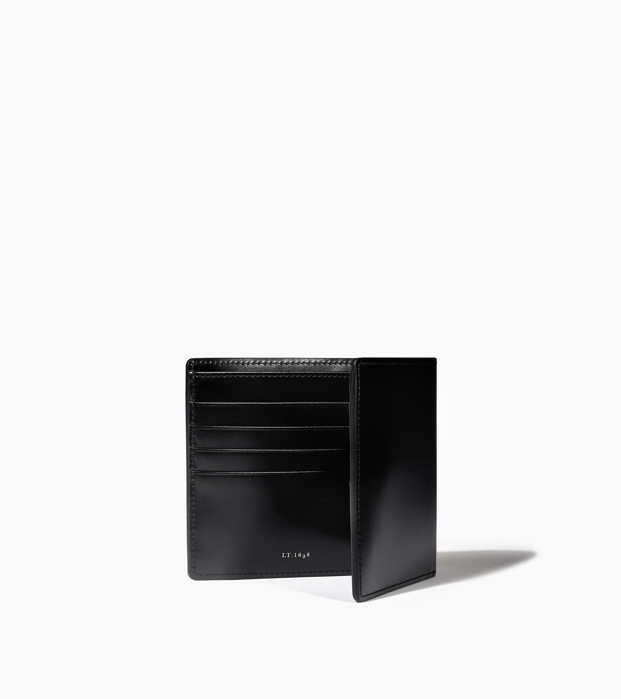Emile smooth leather box-effect card holder with a pocket for banknotes