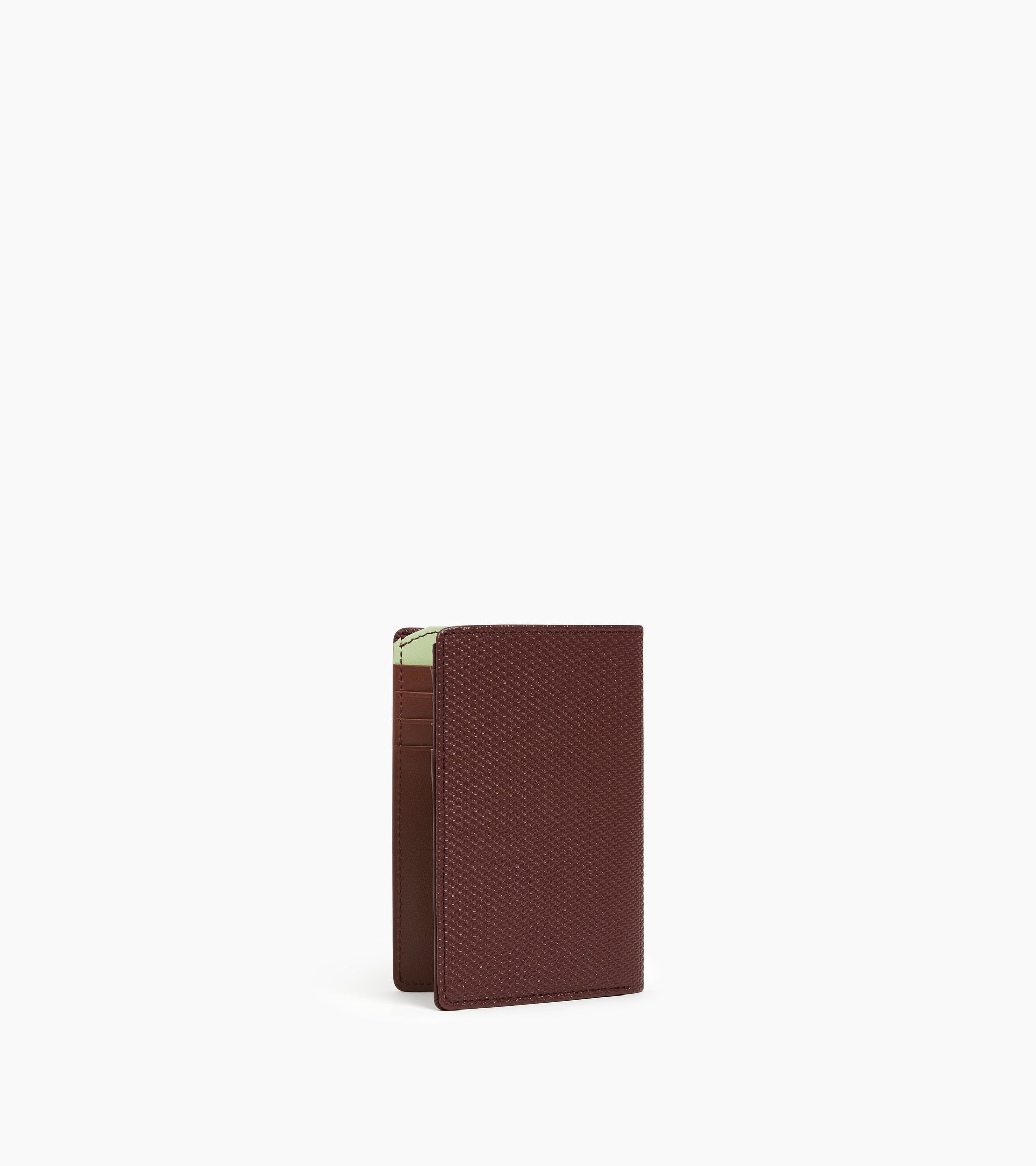 Emile vertical card holder in signature T leather
