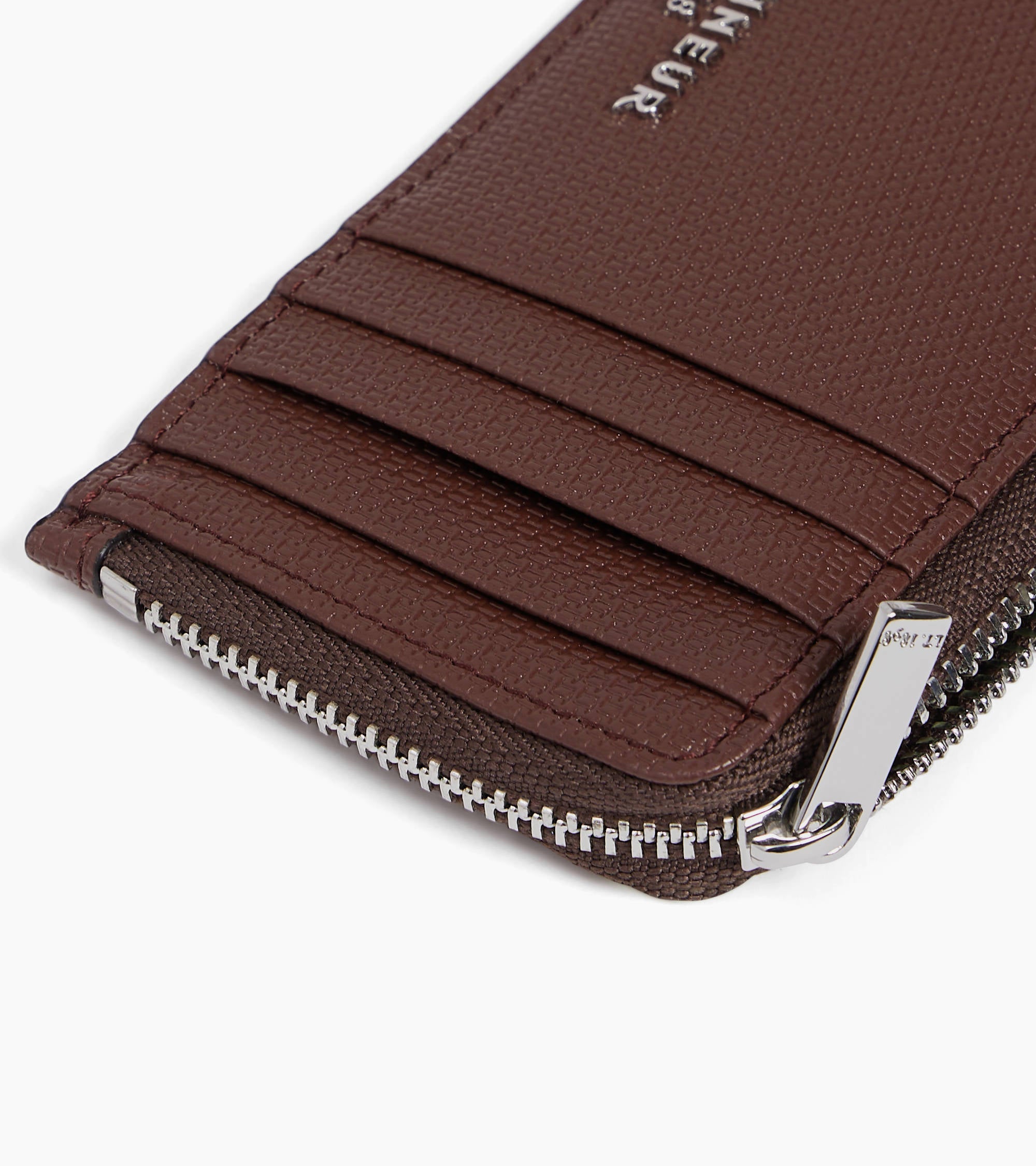 Emile L-zip card holder in signature T leather