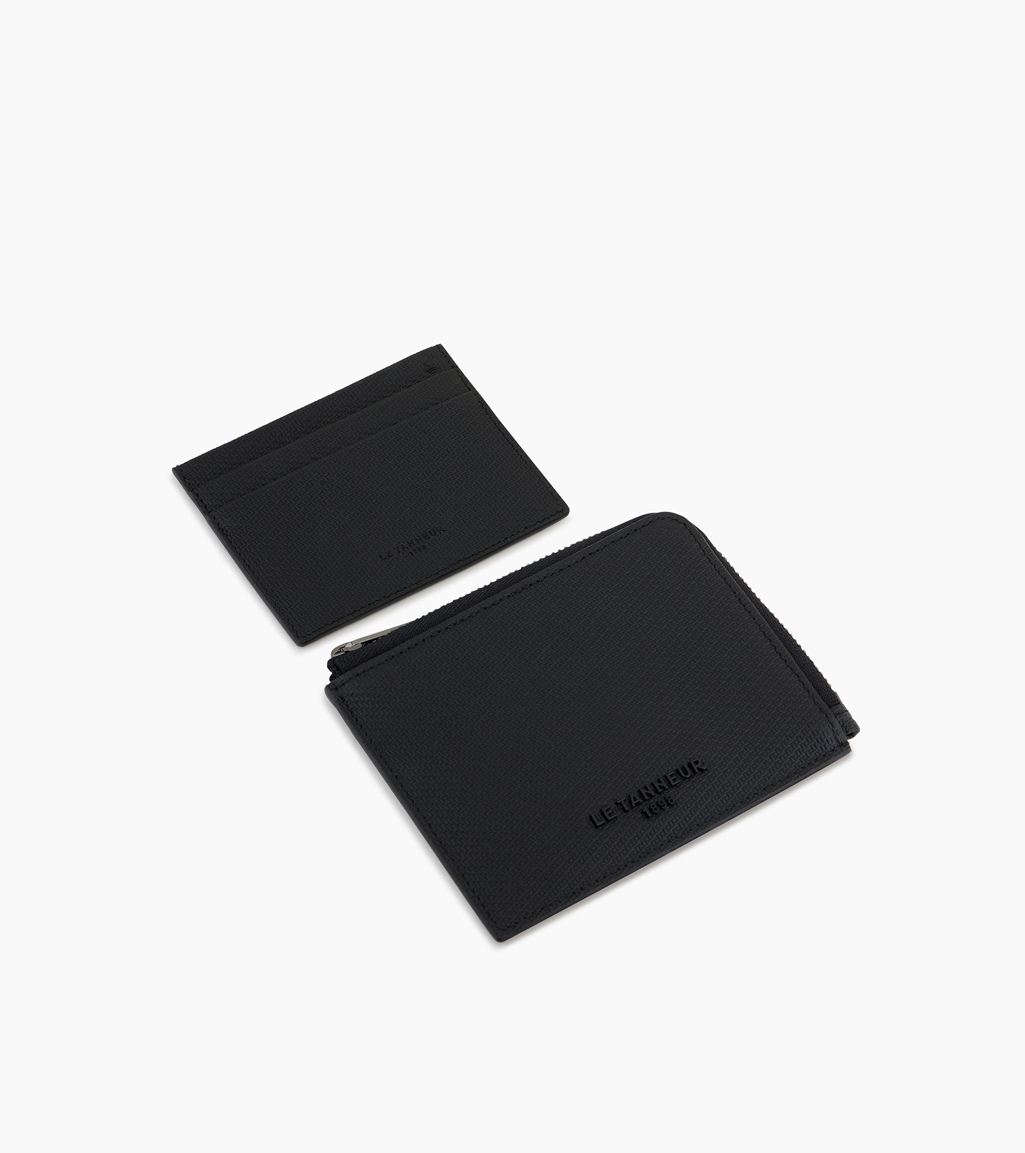 Emile monogram leather medium zip card holder