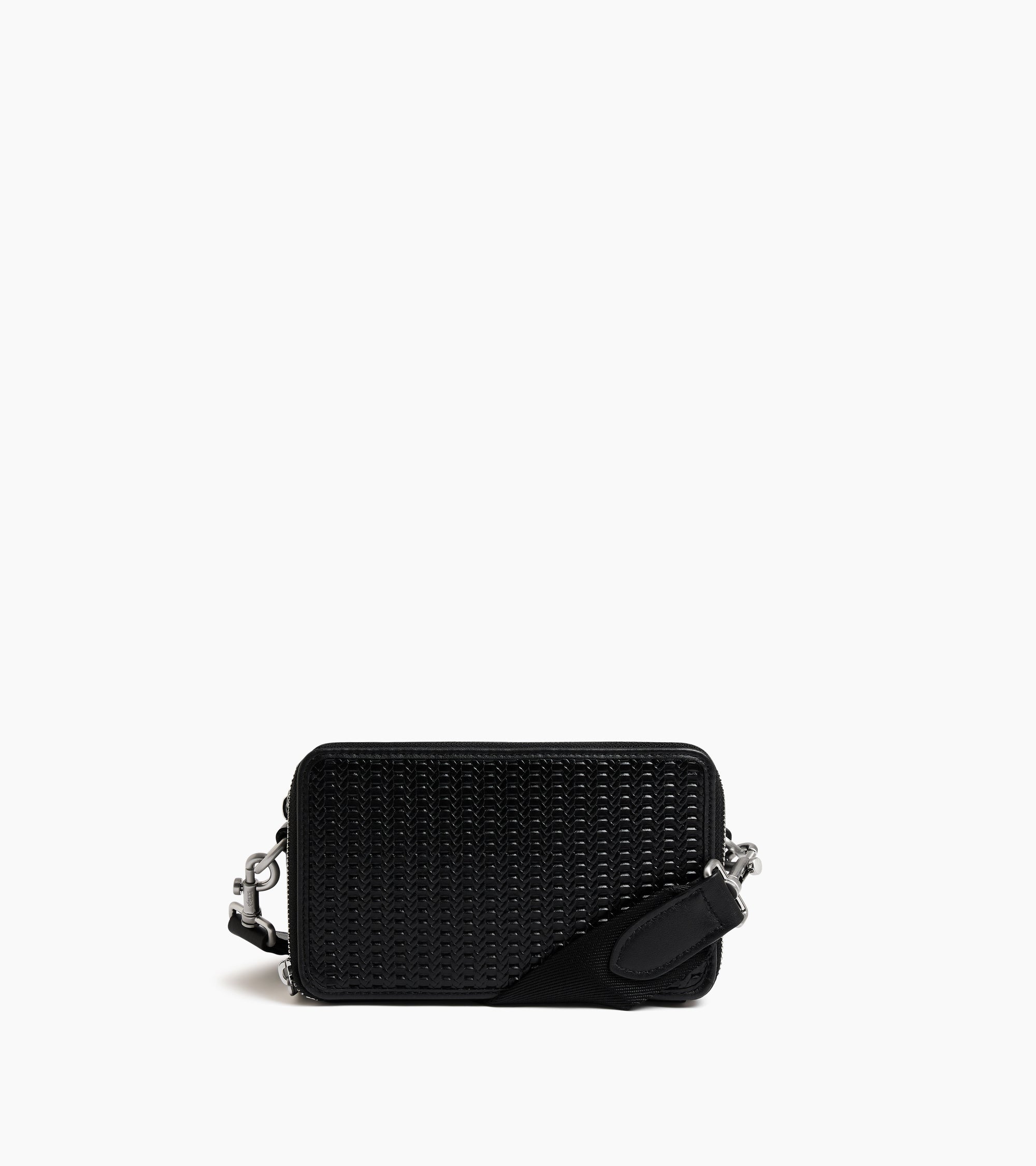 Emile small 2-compartment satchel in embossed and smooth leather