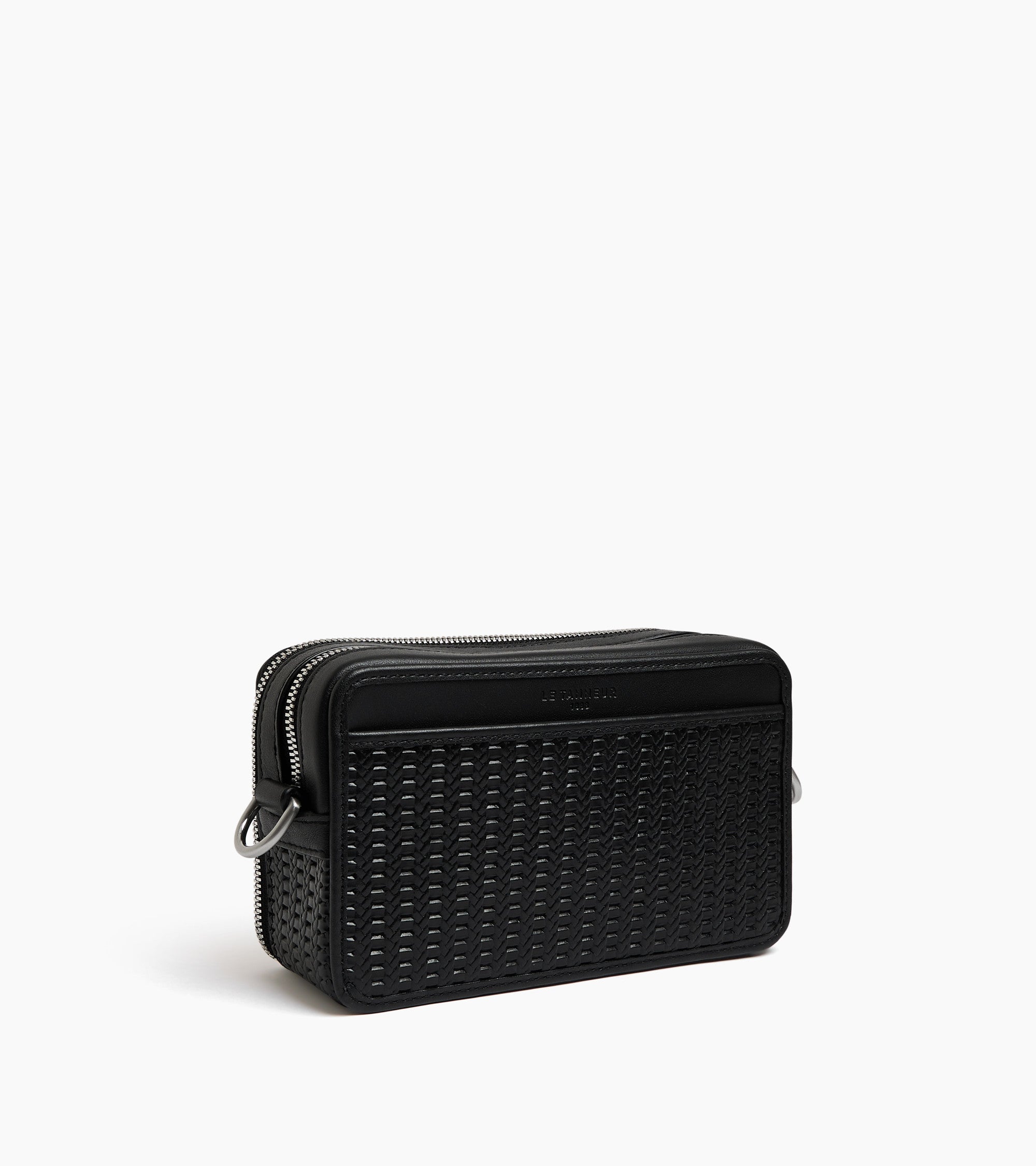 Emile small 2-compartment satchel in embossed and smooth leather