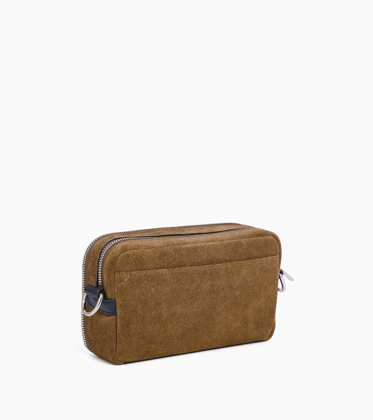 Emile small 2-compartment satchel in embossed suede split leather