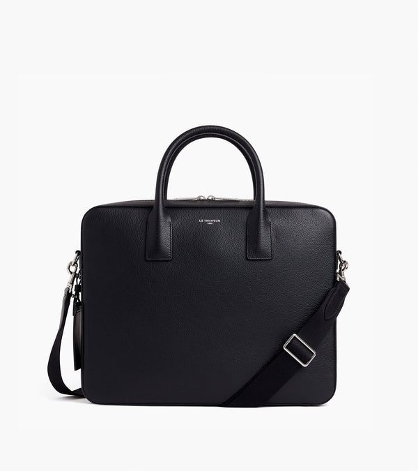 Emile 14" briefcase in grained leather