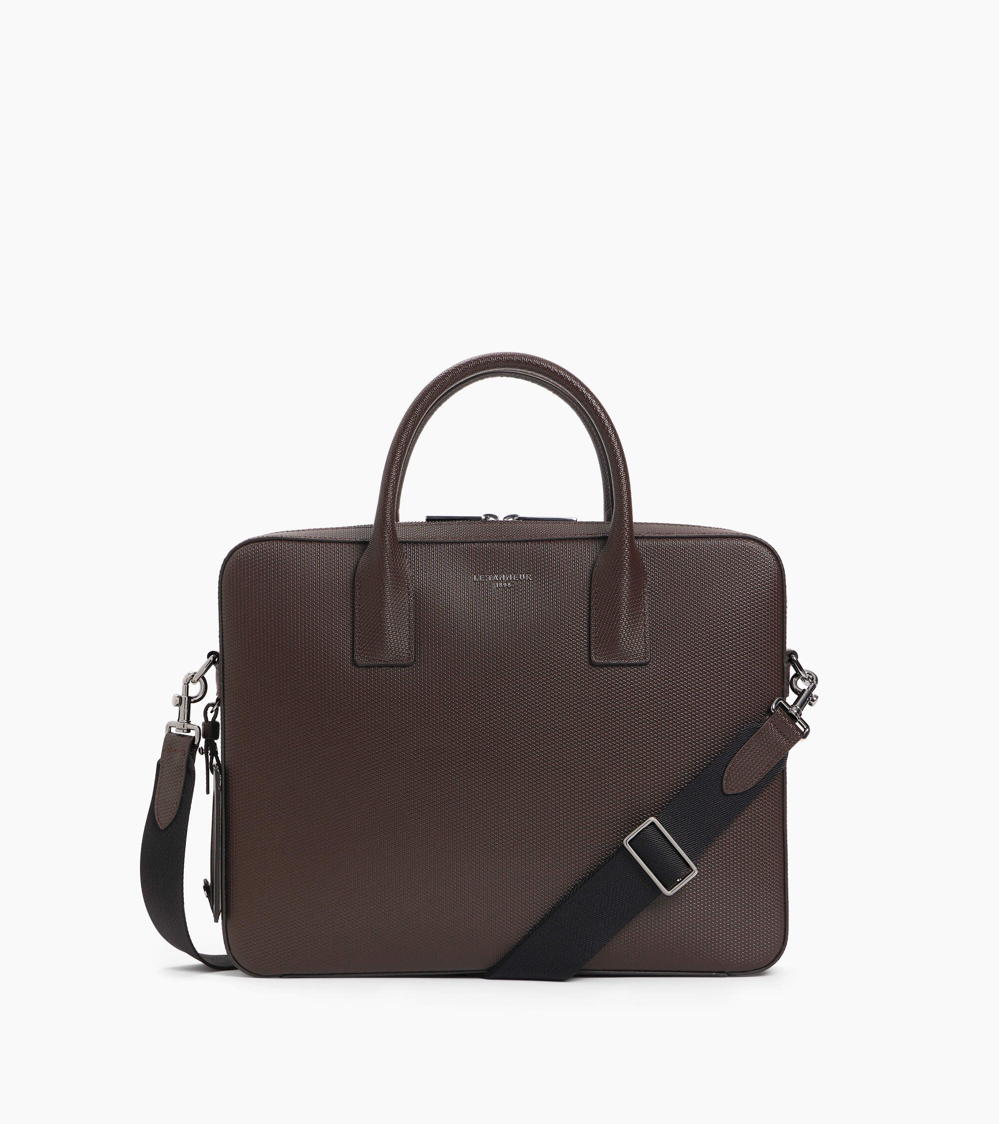 Emile slim, 14" briefcase in signature T leather