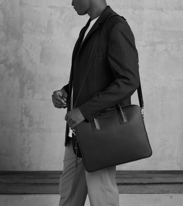 Emile slim, 14" briefcase in signature T leather
