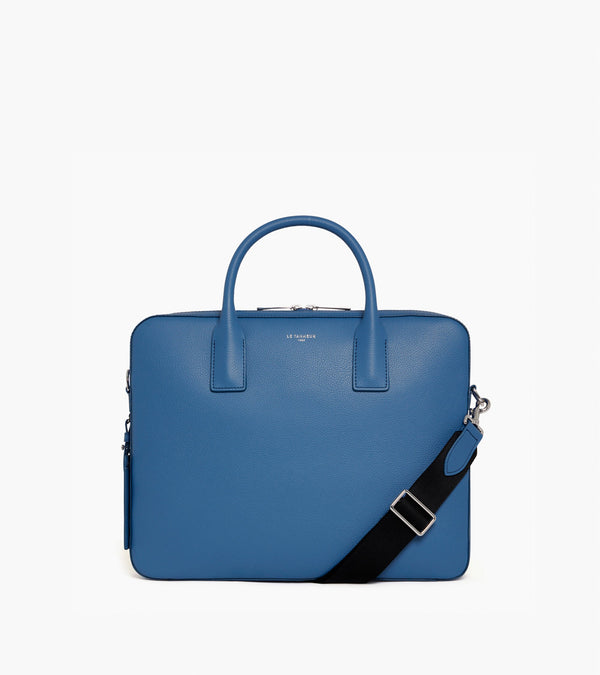Emile 15" slim briefcase in grained leather
