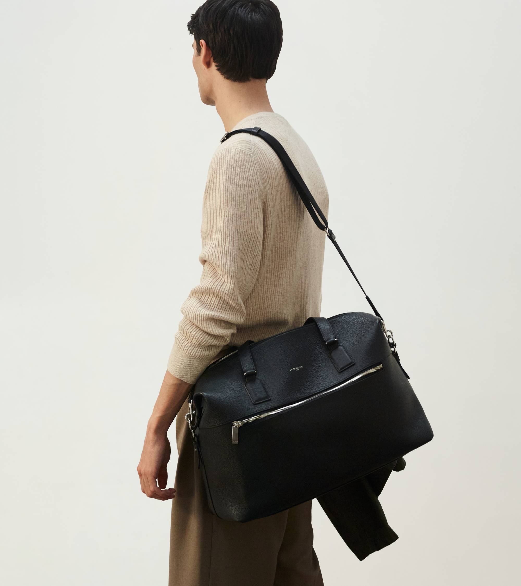 Emile 24h travel bag in grained leather