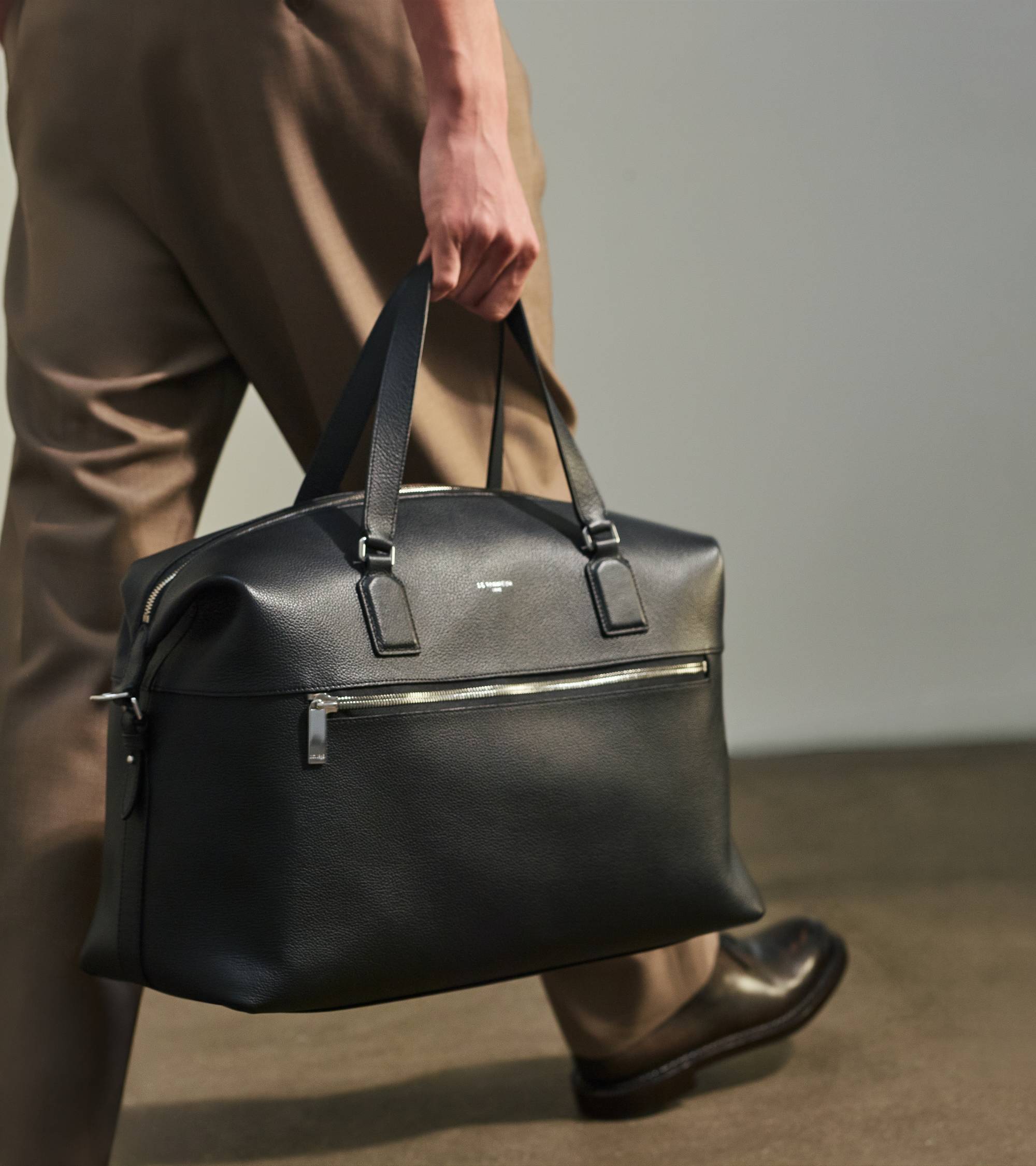 Emile 24h travel bag in grained leather