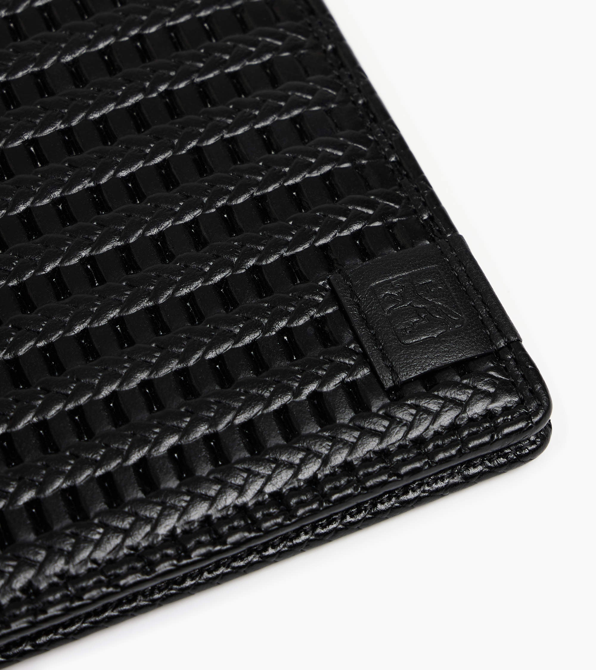 Martin horizontal card holder in embossed and smooth leather