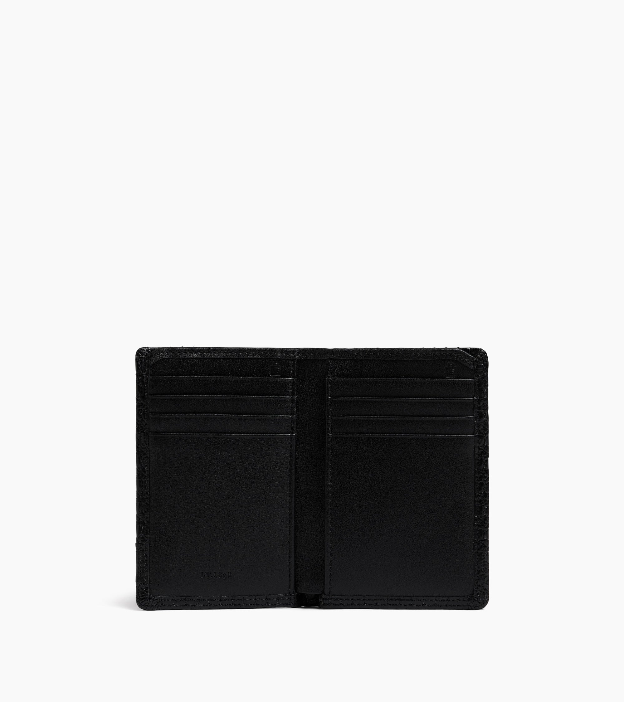 Martin vertical card holder in embossed and smooth leather