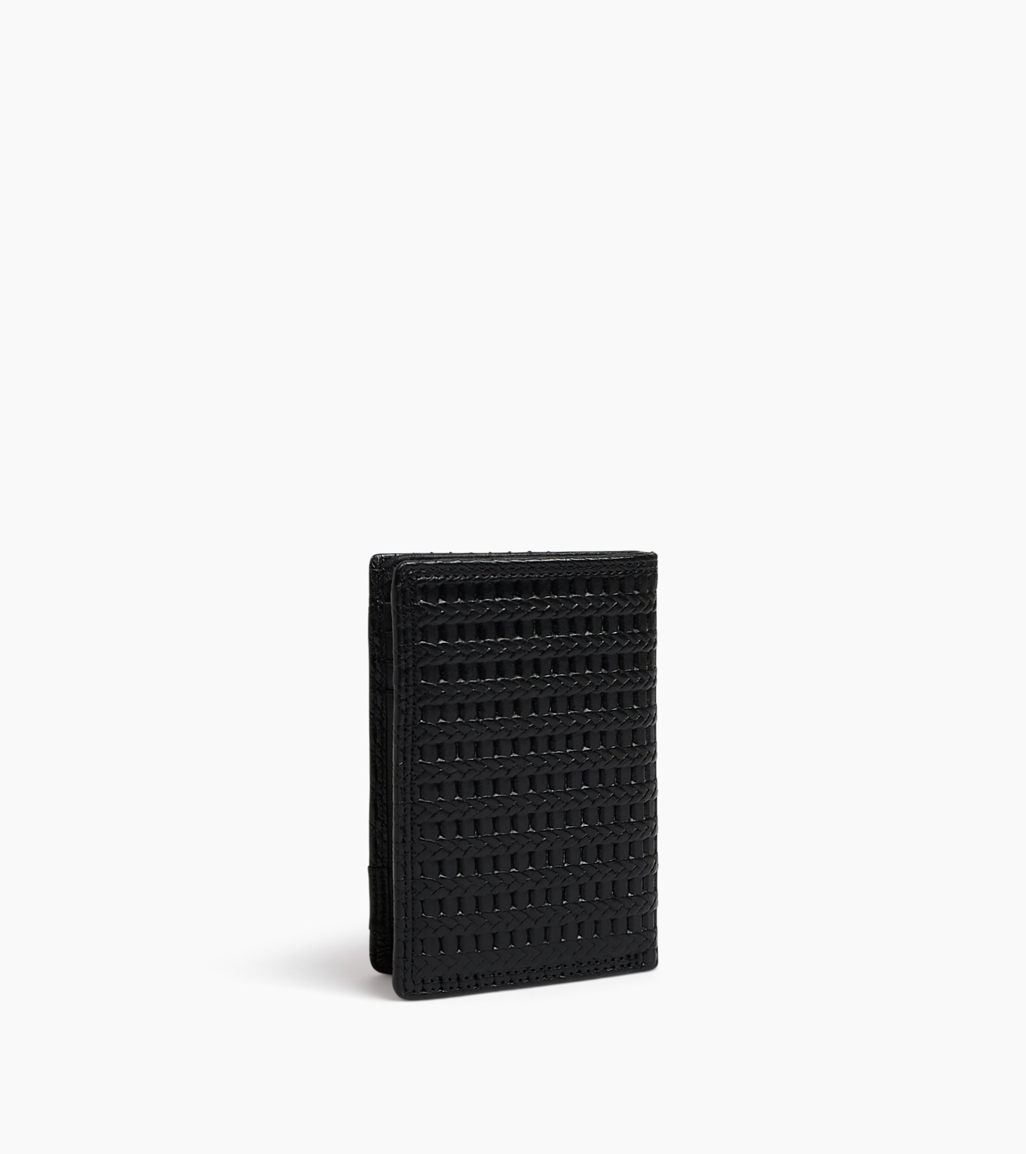 Martin vertical card holder in embossed and smooth leather