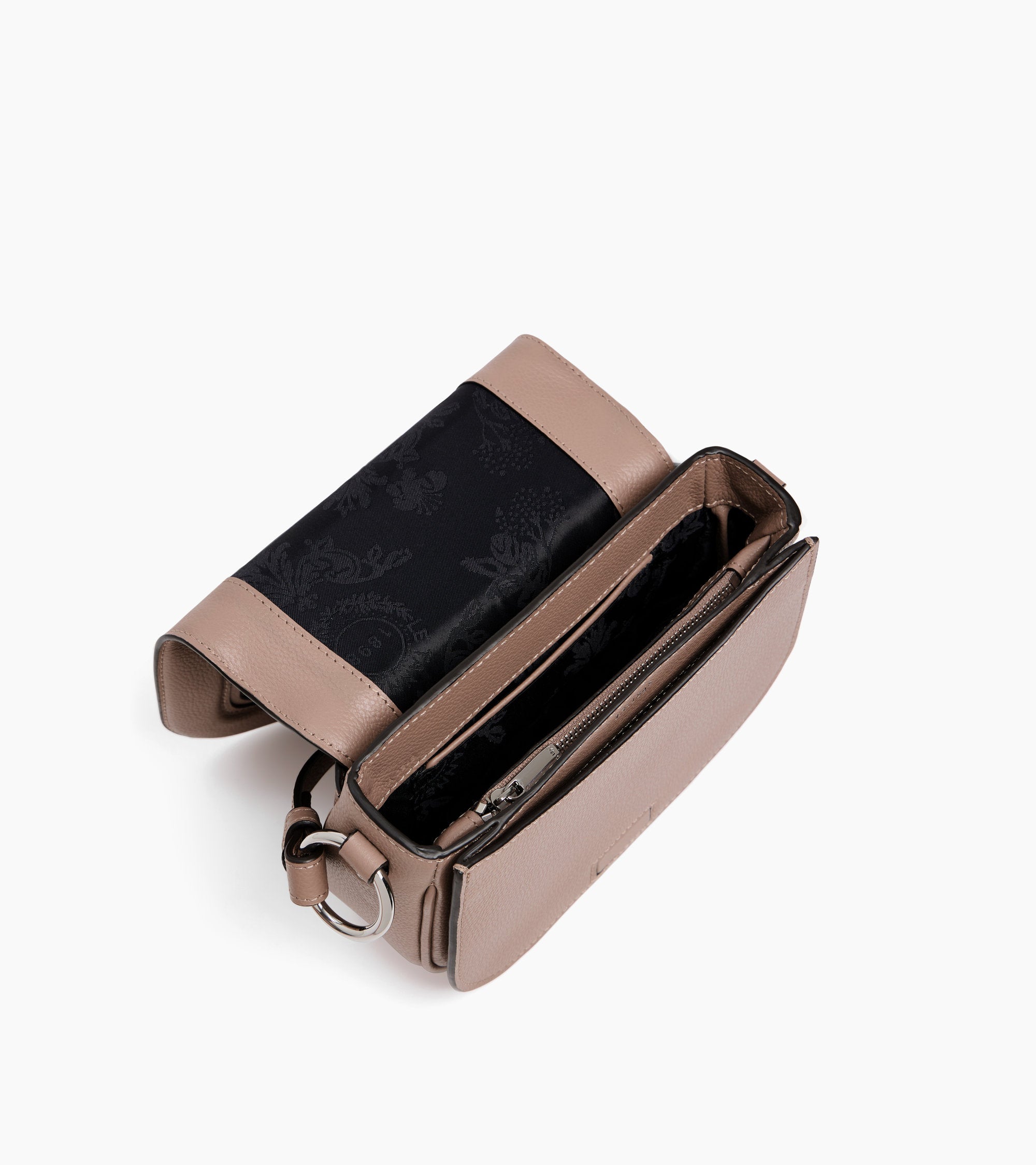 Ella small cross body bag in grained leather and nubuck