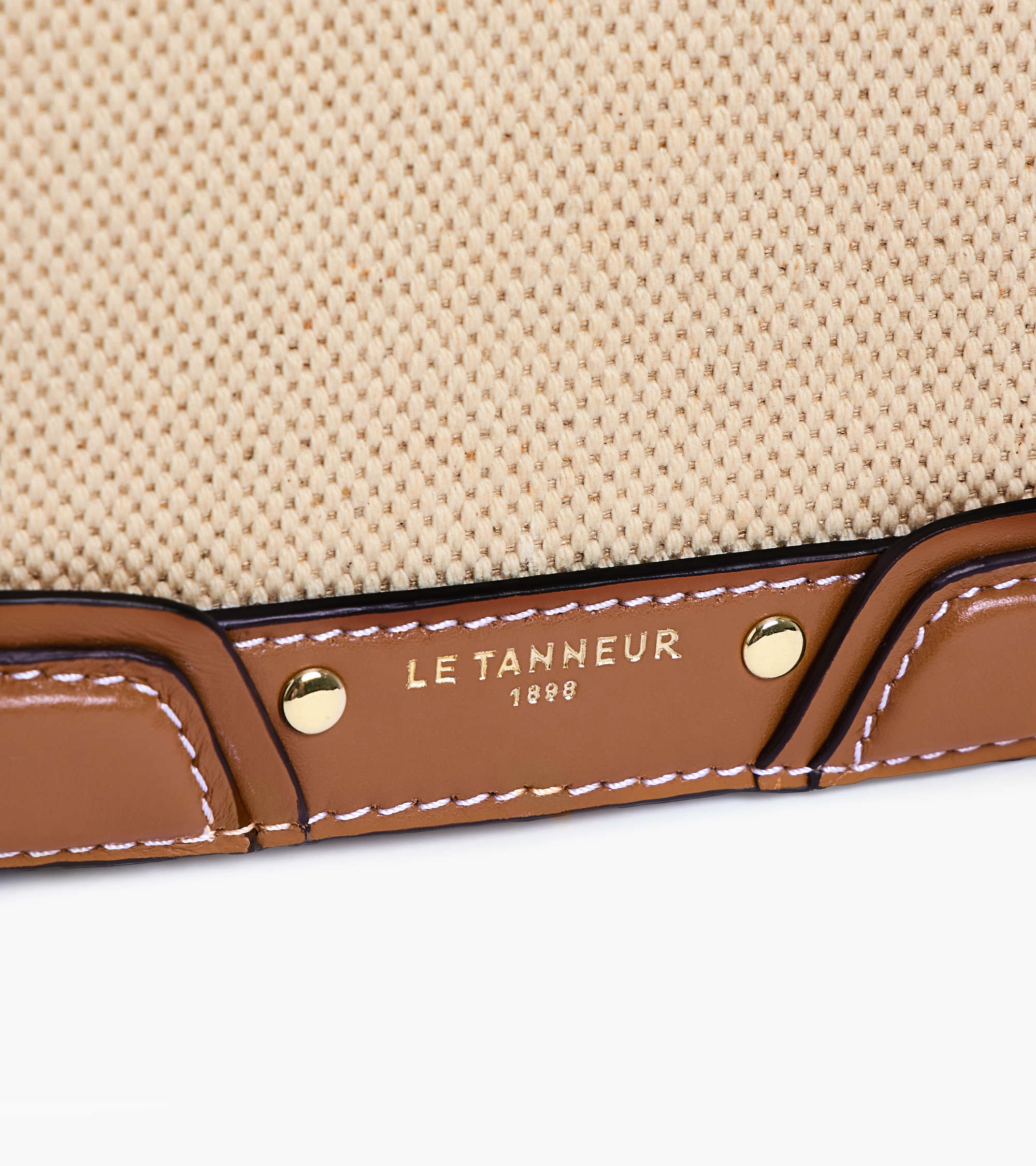 Ella medium shoulder bag in cotton canvas and smooth leather