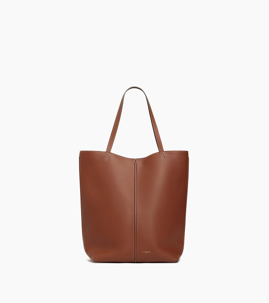 Hortense medium tote bag in double-face grained leather