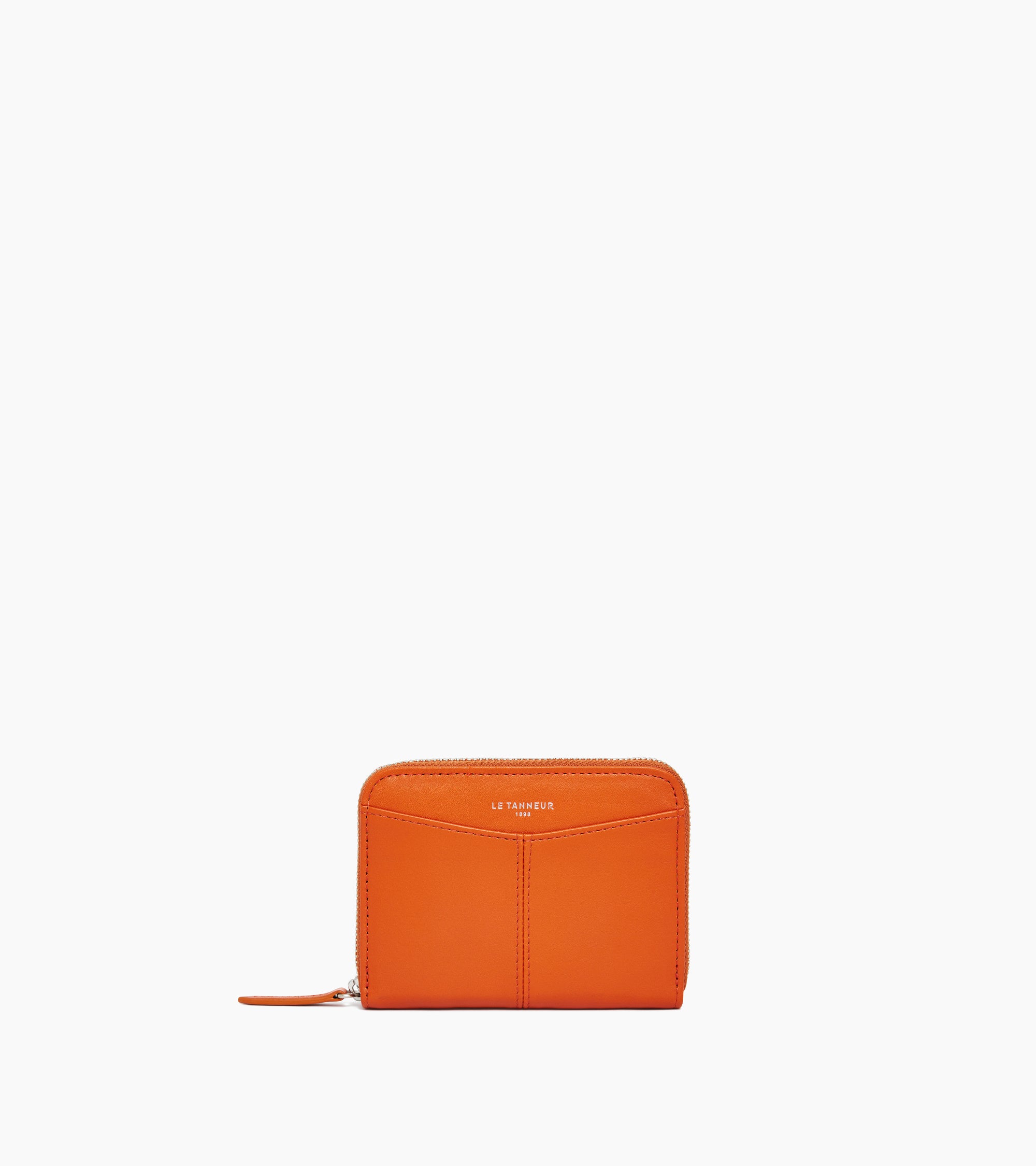 Zipped wallet with removable card holder Charlotte in smooth leather