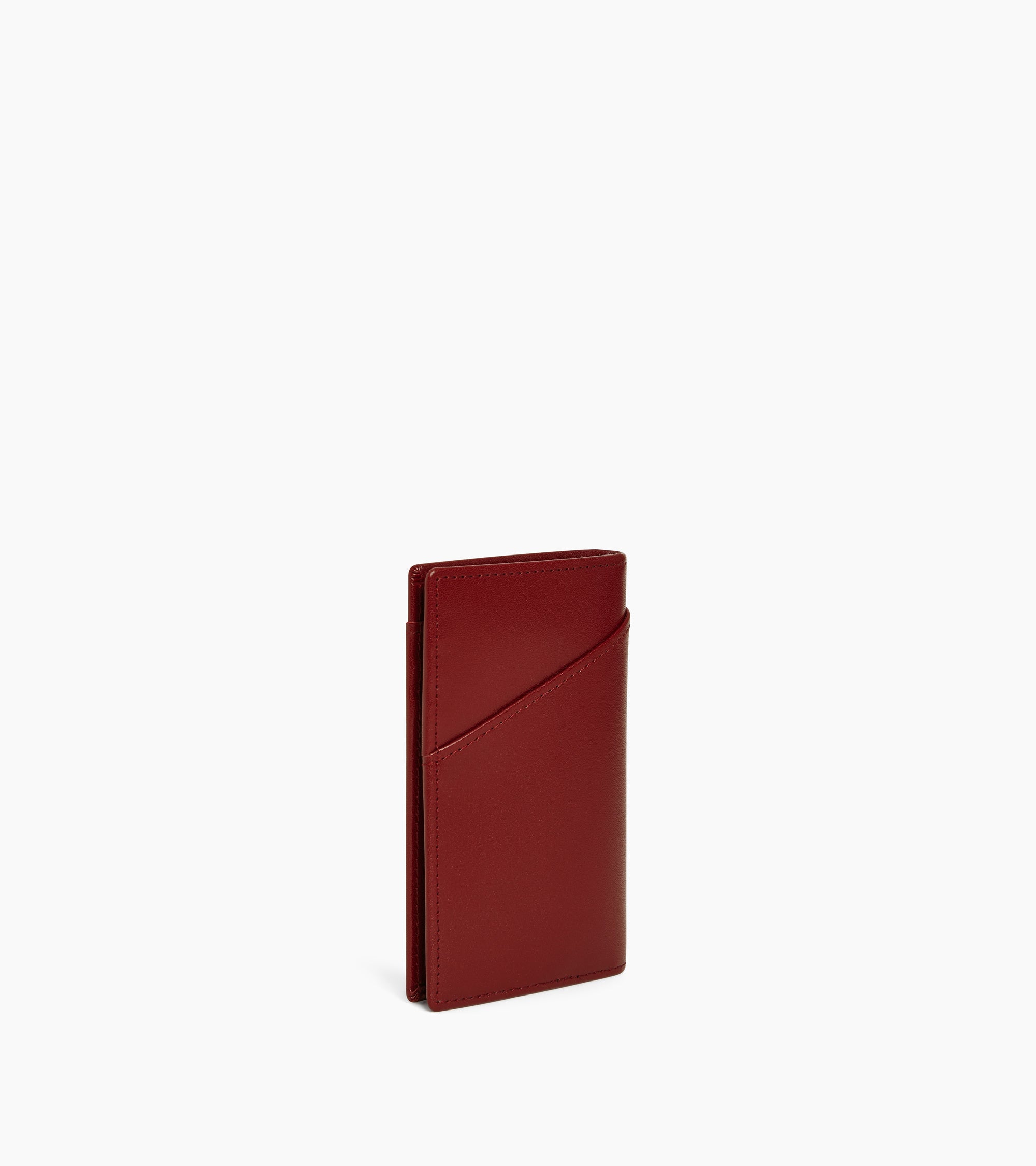 Charlotte vertical card holder in smooth leather