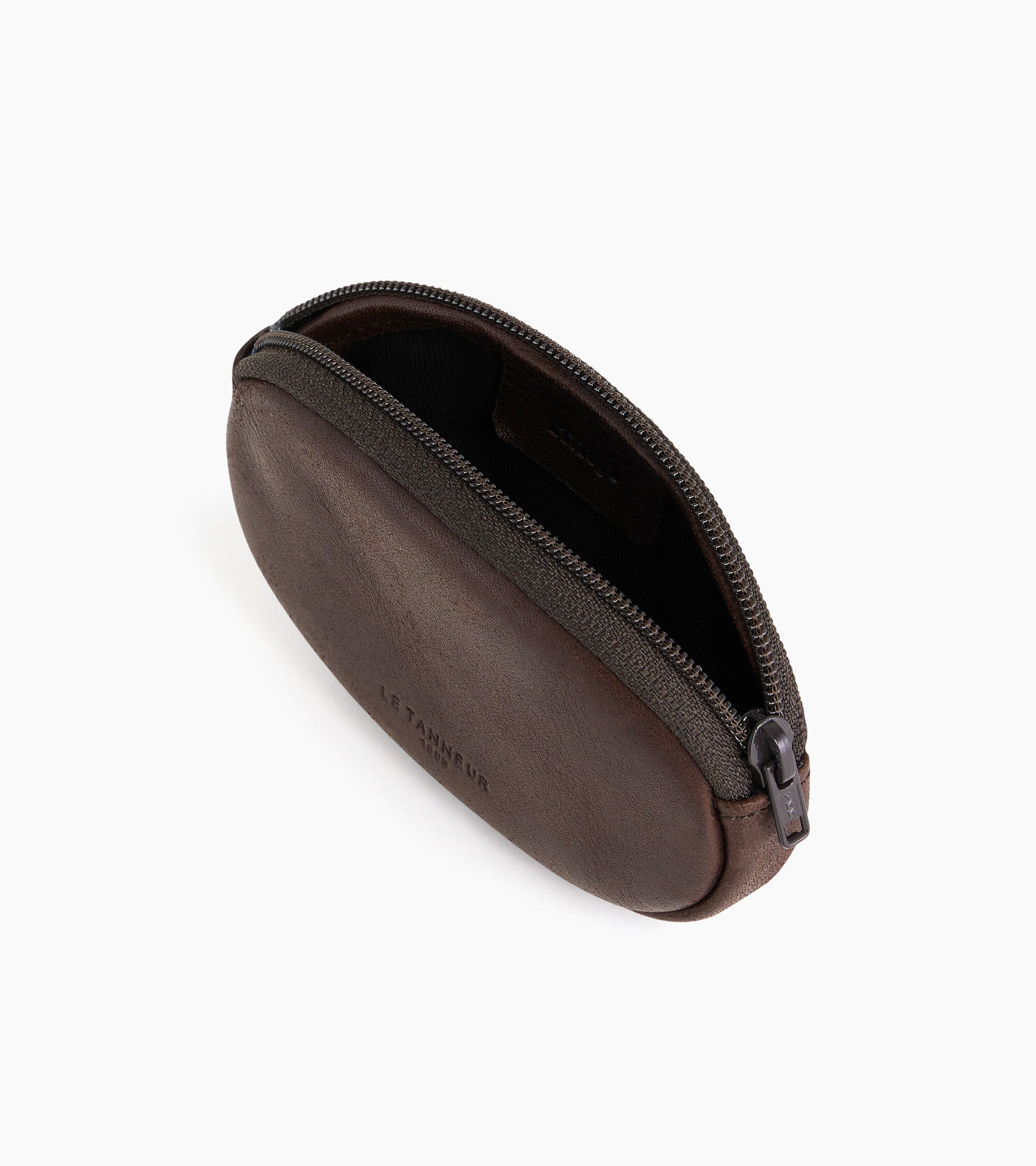Gary zippered coin purse in oiled leather
