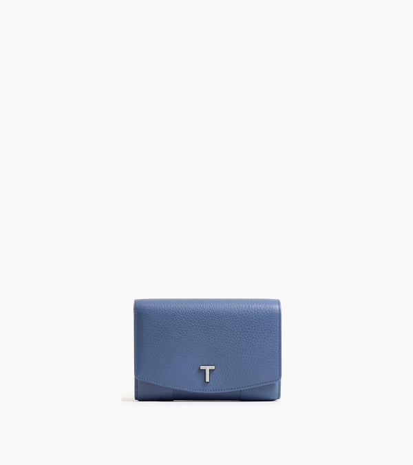 Romy small, zipped wallet in grained leather
