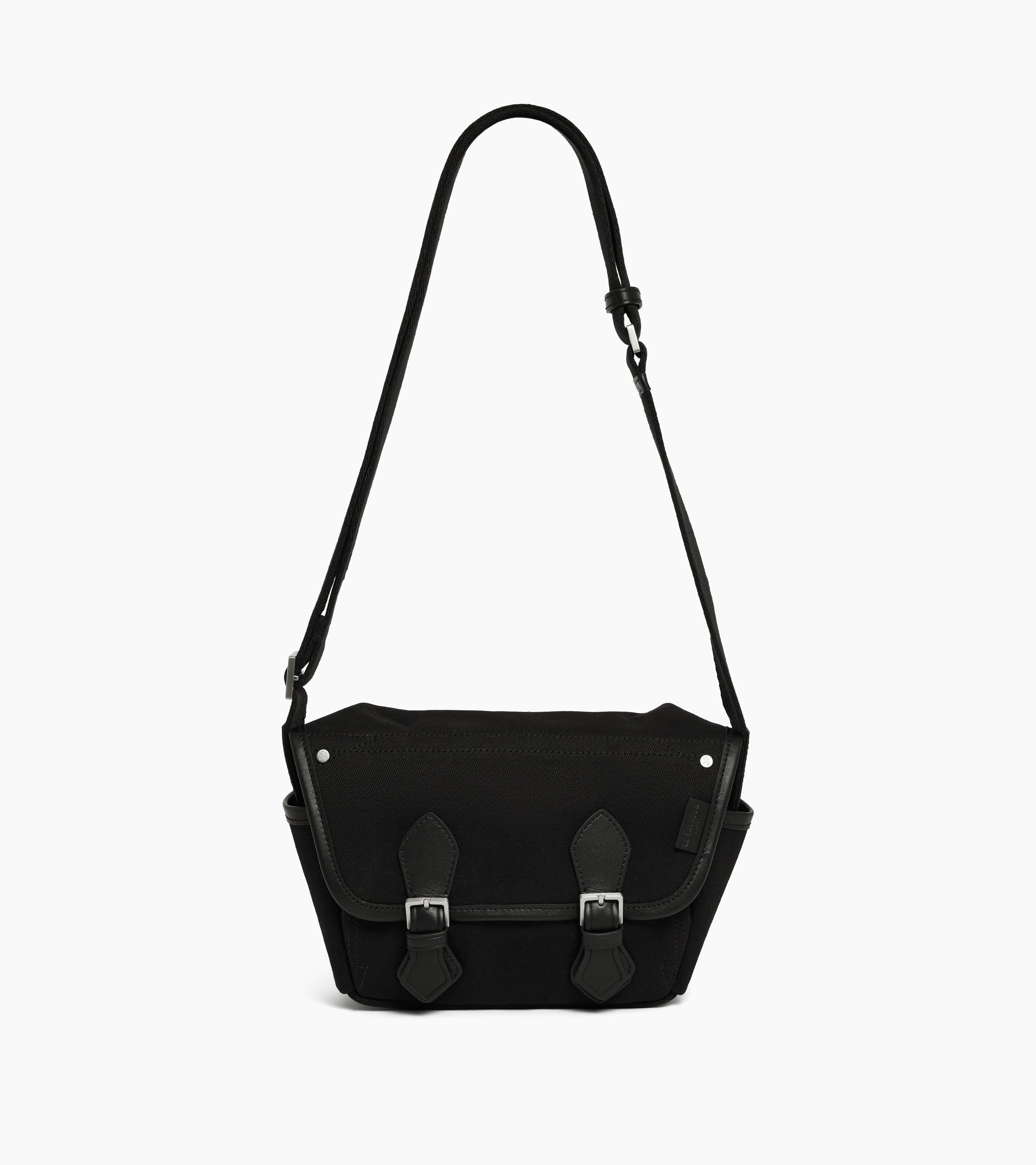 Solveig small shoulder bag in cotton canvas and smooth leather