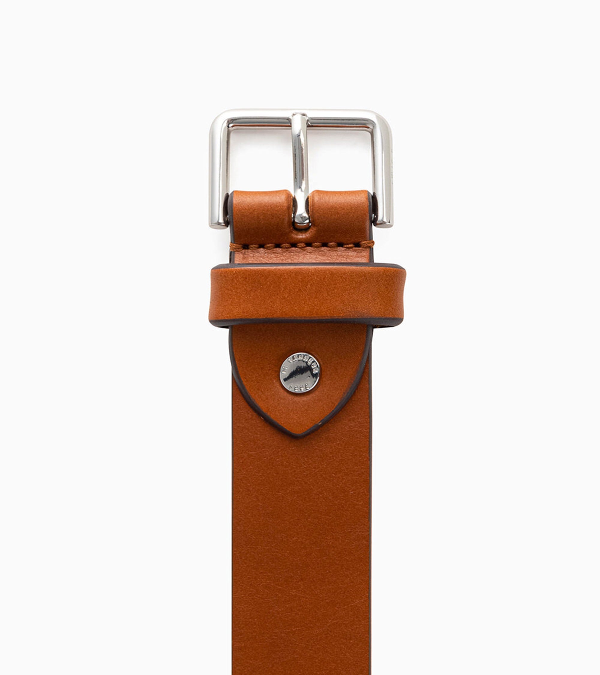 Men's belt with square buckle in smooth leather