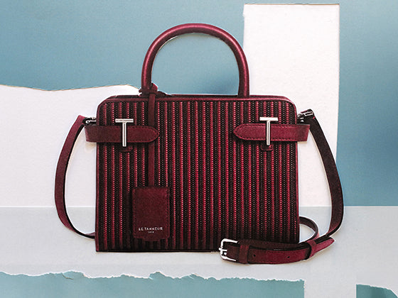 フランス発 ルタヌア EMILIE ステッチ ピンク/S レザー バッグ フランス発 ルタヌア EMILIE フェミニン ピンク/S レザー バッグ