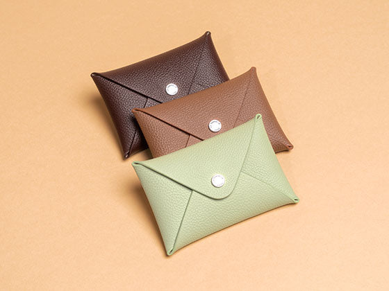 Emilie double flap grained leather document holder